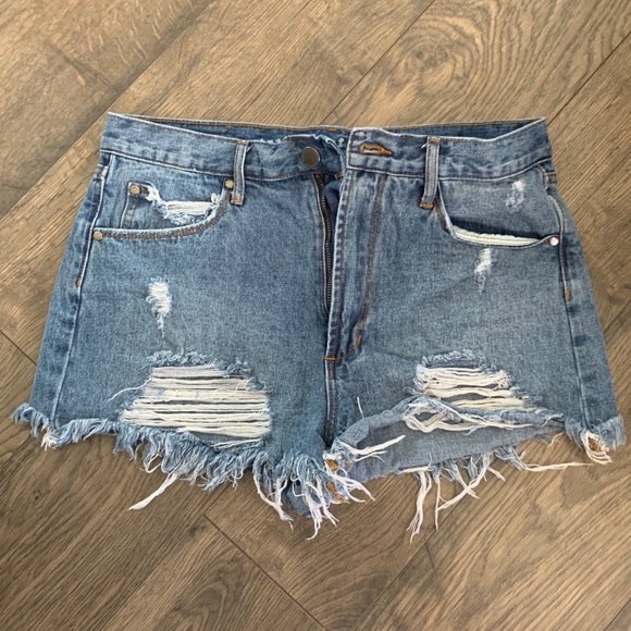 Articles Of Society Pants - Articles of society blue ripped jean shorts